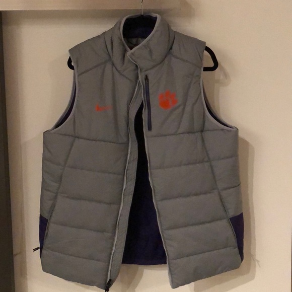 Nike Other - Clemson Men’s Nike Gray Full-Zip Vest - Large